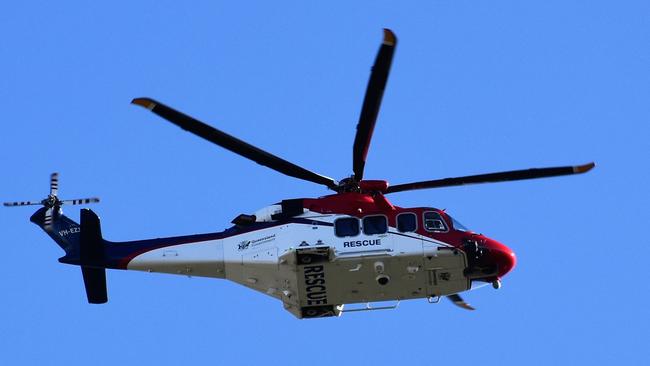 The Queensland Government Air (QGAir) rescue and emergency helicopter. Picture: Cameron Bates