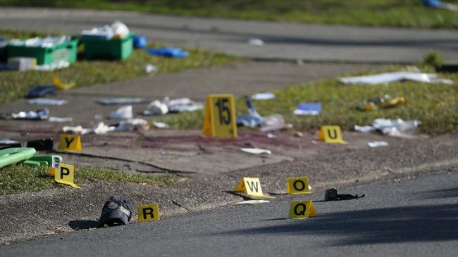 The scene of a police shooting at Mt Gravatt East. Picture: Peter Wallis