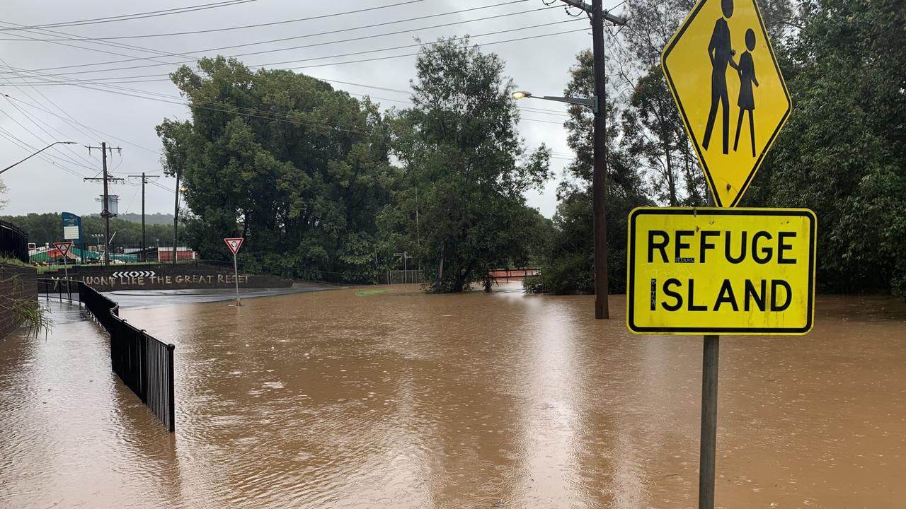 Water over Orion street Lismore. Picture: Cath Piltz