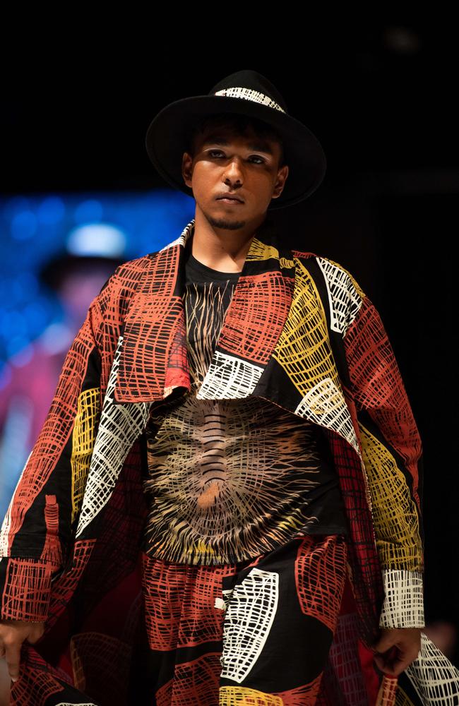 2024 Country to Couture at the Darwin Convention Centre showcases hand-designed First Nations fashion. Picture: Pema Tamang Pakhrin