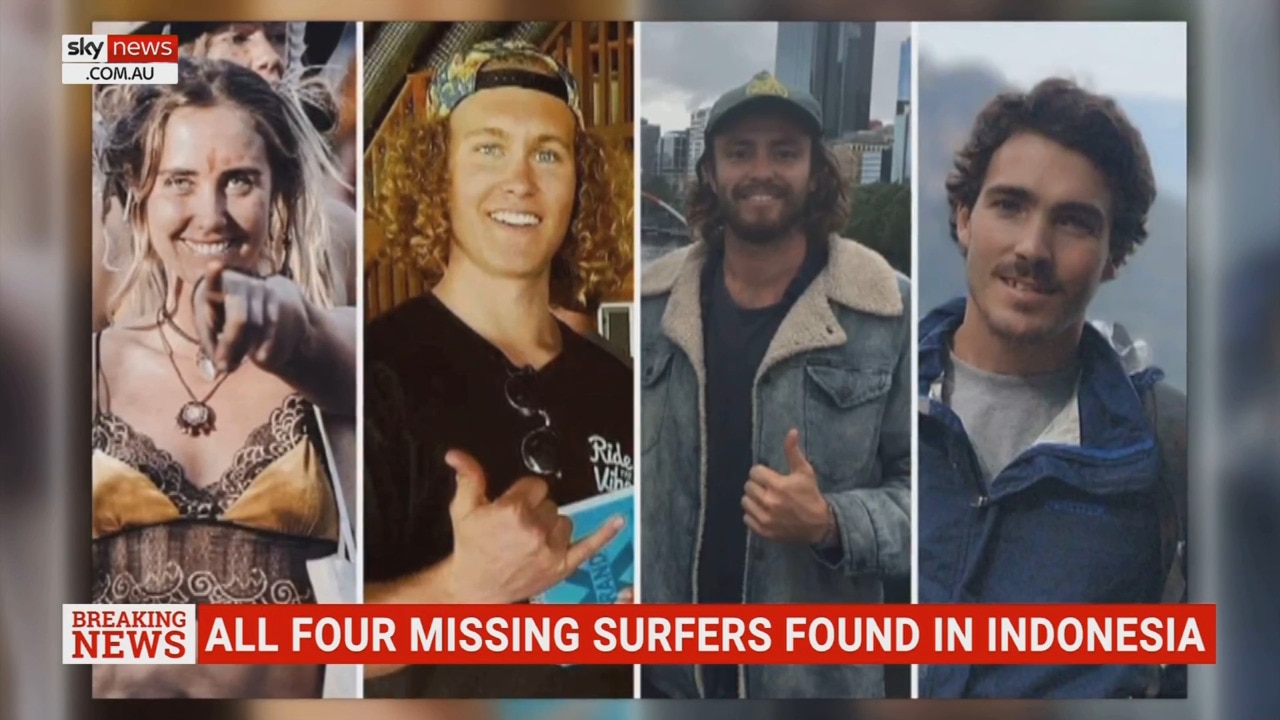 Four missing surfers found alive off Indonesia coast