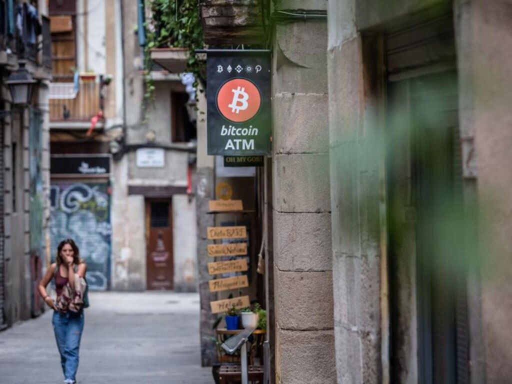 A bitcoin ATM in Barcelona. Picture: Angel Garcia/Bloomberg