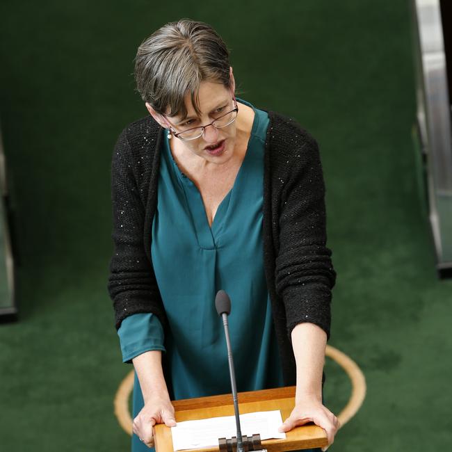 Parliament resumes question time in the house of assembly, Greens minister Cassy O, Connor. Picture: KIM EISZELE.