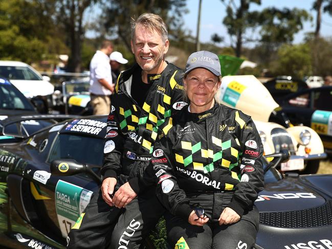 Lotus drivers Tony Seymour and Sandra Seymour at the lunch stop in Ravenshoe during the final day of the Targa Great Barrier Reef. PICTURE: BRENDAN RADKE.