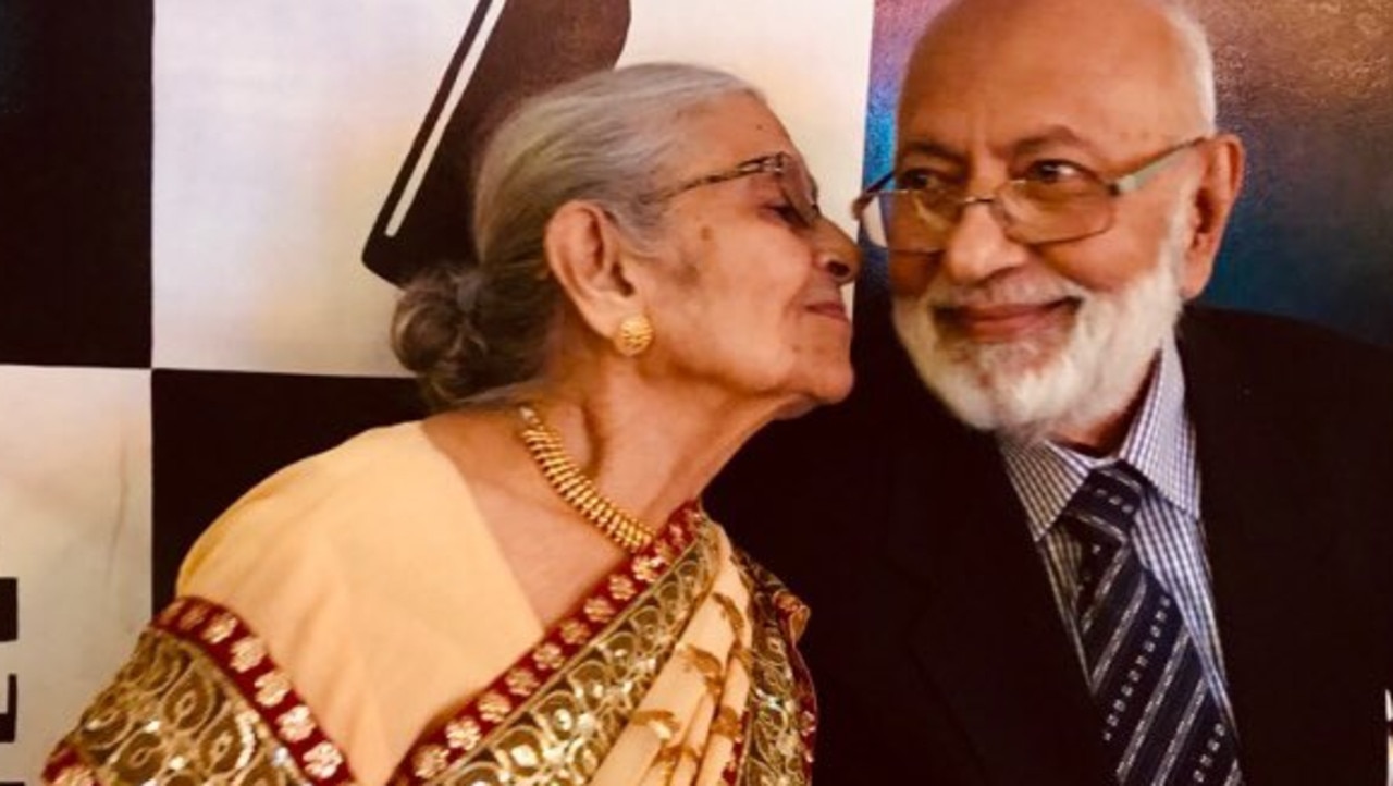 Truck crash victim Gangotri Maharaj and her husband VJ (above) were about to celebrate their 61st wedding anniversary when she was fatally struck by a cement truck.