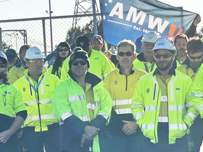 Submarine worker strike at ASC Osborne. Picture: Supplied