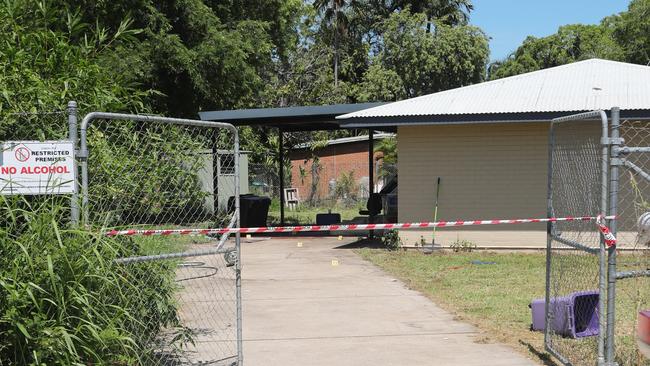 NT Police at the scene of the Alawa Crescent home. Picture: Zizi Averill