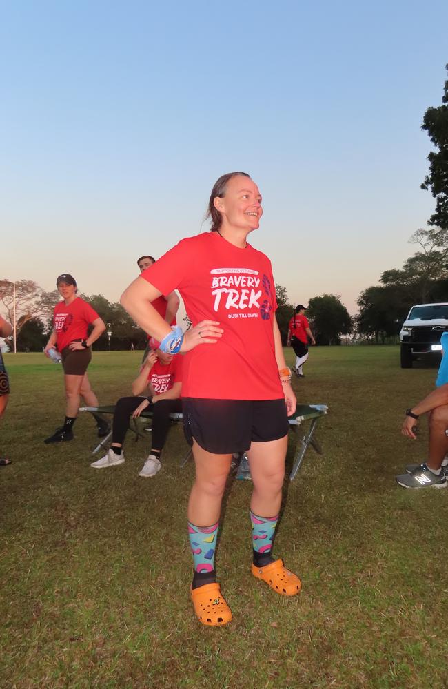 Following her huge contribution, Sergeant Currie swapper her running shoes out for some comfy crocs.