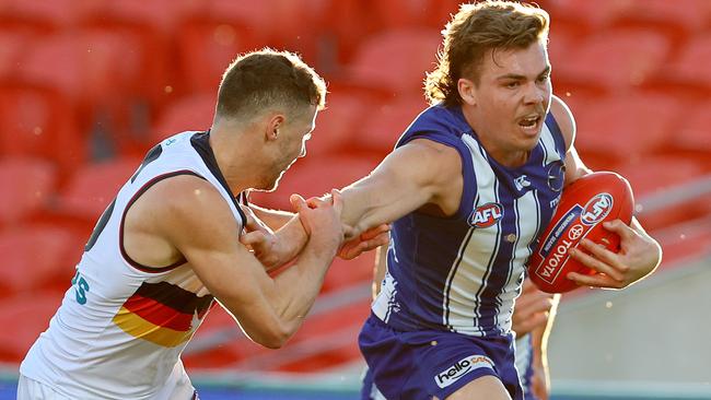 North bull Cameron Zurhaar proved too hot to handle for the Crows, booting three goals. Picture: Michael Klein