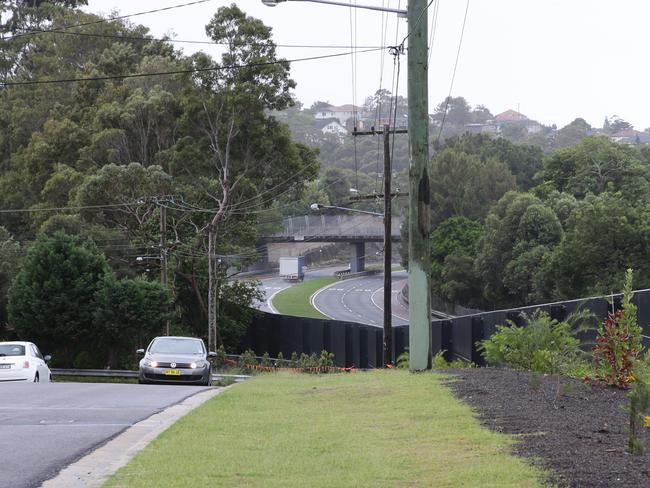 The Burnt Bridge Creek Deviation as viewed from the street where houses could be acquired for new harbour tunnel. Picture: Martin Lange.