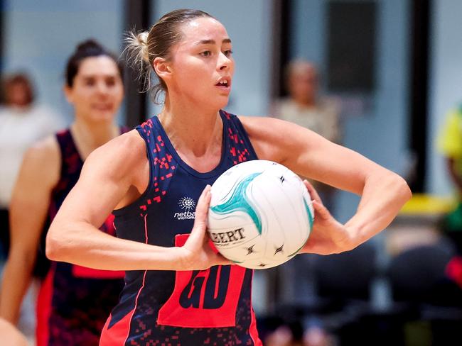 Sharni Lambden in action for the Casey Demons earlier this year. Photo: Grant Treeby/Netball Victoria