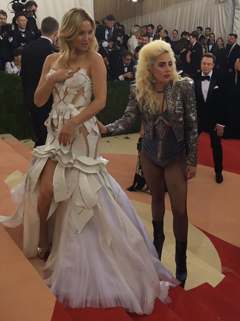 Met Gala 2016 on social media ... Kate Hudson and Lady Gaga. Picture: Twitter