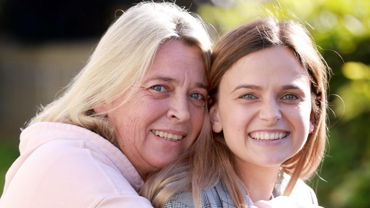 Kellie Gardner with mum Jane, who arrived the morning after that first night. Picture: Kelly Barnes