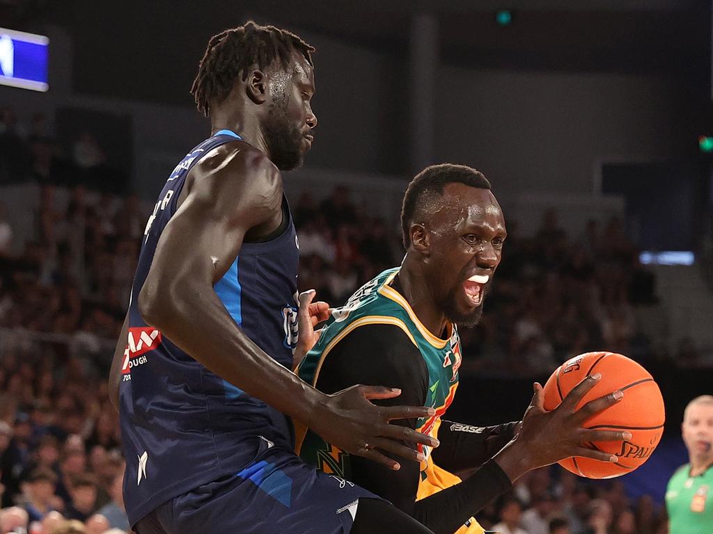 Majok Deng was extraordinary for the JackJumpers in his match-changing cameo in Game 3. Picture: Getty Images