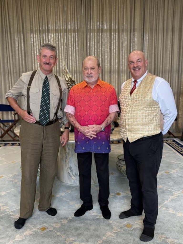 Birtles and the Bean: Daily Telegraph cartoonist Warren Brown and Editor-at-Large Matthew Benns with the King of Malaysia, Sultan Ibrahim Iskandar.