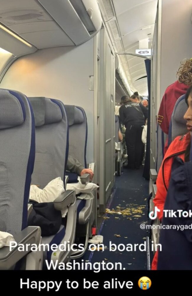 She also shared footage of paramedics on-board the flight once it landed. Picture: Instagram/monicaraygada