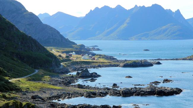 The meandering road to Nyksund on the Vesteralen Archipelago.