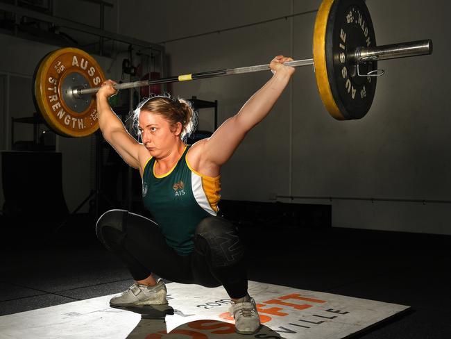 Weightlifter Sarah Cochrane is preparing for the Commonwealth Games. Picture: Shae Beplate.