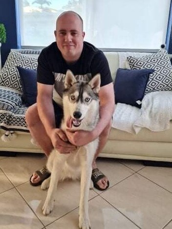 Tyson O'Dell and his 11-month-old husky, Keiko. Pic: Tyson O'Dell