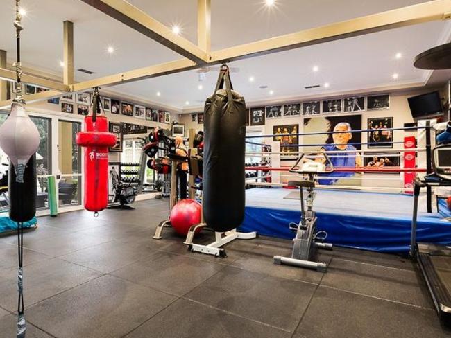 Mick Gatto's former house in Lower Plenty boasts an impressive gym.