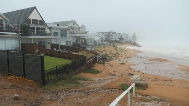 Erosion returns to Collaroy on Sunday. Picture: John Grainger