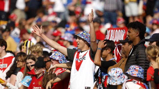 Sydney fans during the match in Mount Barker. Picture: Phil Hillyard