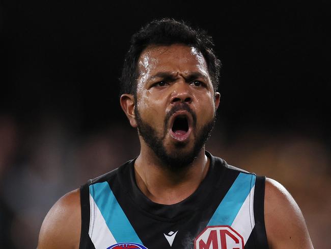 Rioli was one of the heroes in the Power’s semi-final win. Picture: James Elsby/AFL Photos via Getty Images