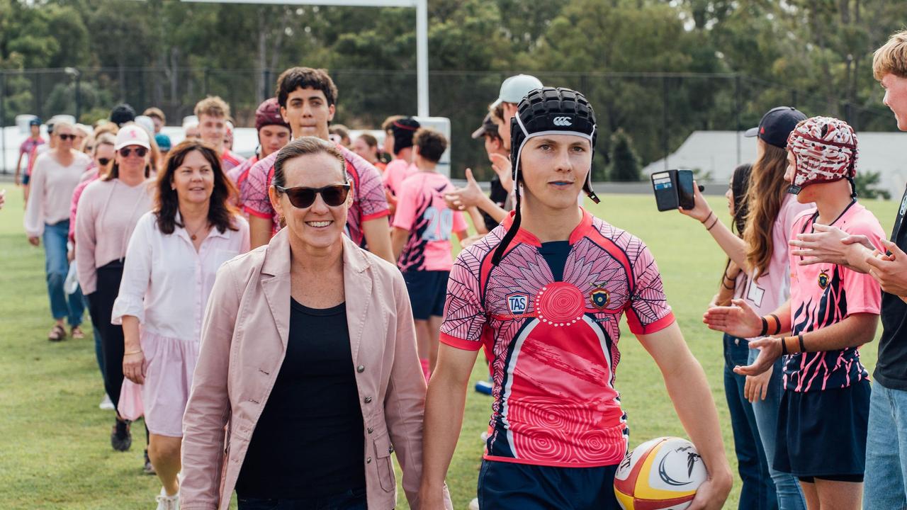 Action from round four's Pink Day fixture between St Paul's and WestMAC. Picture credit: Tempus Media.