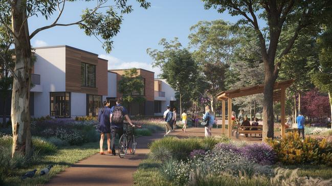 An artist impression of a new housing estate under development by Renewal SA at Noarlunga. Picture: Renewal SA