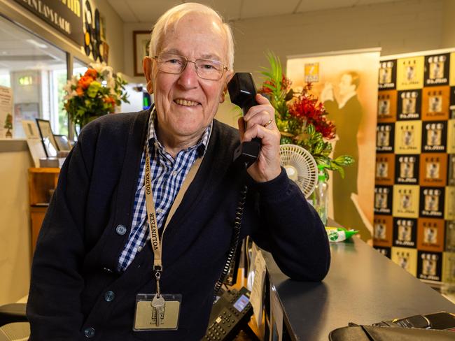 Receptionist Keith Irvine. Golden Days Radio receives around 2000 calls and emails a month from listeners across the world. Picture: Jason Edwards