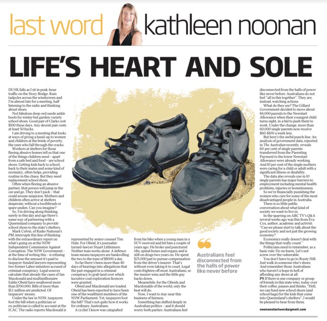 It was one of Kathleen Noonan's articles her in regular Saturday column that inspired the Zephyr journey.