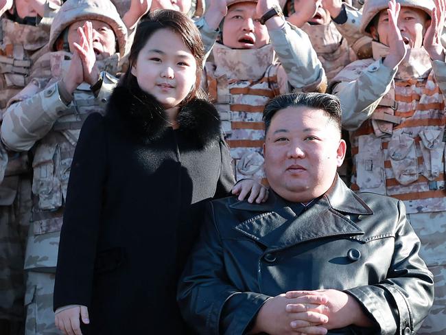 North Korea has reportedly banned people from using the name of his ‘beloved’ daughter Ju Ae. Picture: KCNA via KNS/AFP