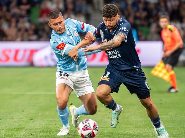 Santos is playing his third Melbourne derby on Saturday night. Picture: Getty Images