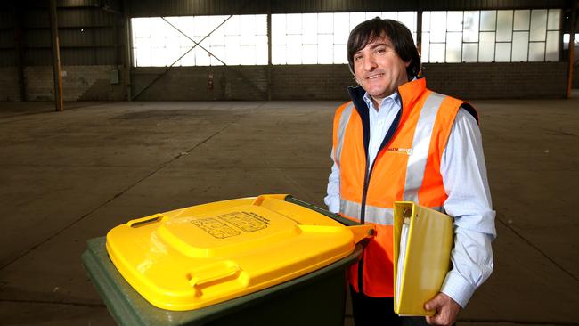 Frank Cardamone inside the site of a proposed recycling centre in Thomastown. Picture: Stuart Milligan