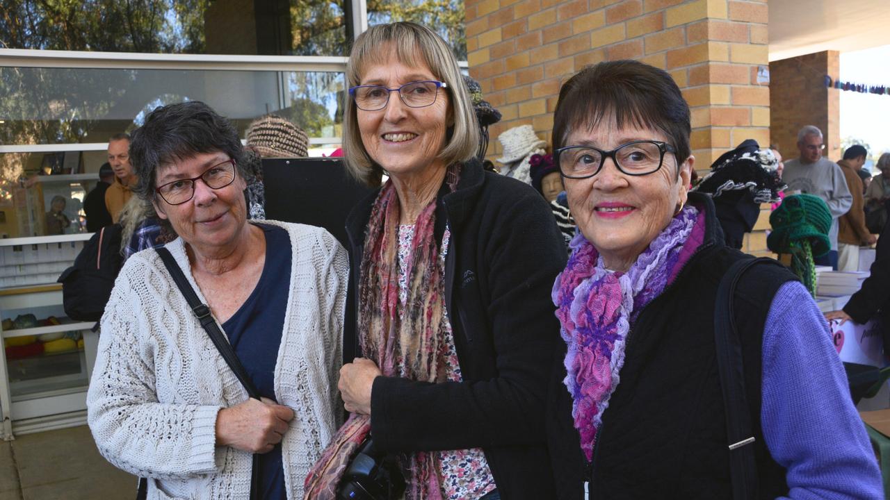 Warwick's Art Gallery markets were a hit during Jumpers and Jazz in July for Sharyn (L) Jan and Gale (R) on Saturday.