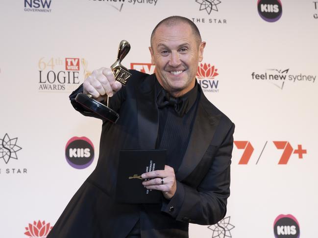 Larry Emdur wins the Gold Logie at the 64th TV WEEK Logie Awards at The Star, Sydney Picture: Getty Images