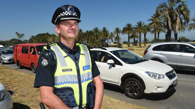 Port Phillip Inspector Jason Kelly says police have increased patrols in the wake of increased crime in St Kilda near The Regal. Picture: Chris Eastman