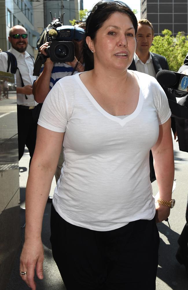 Roberta Williams leaves the Melbourne Magistrates’ Court. Picture: Nicole Garmston