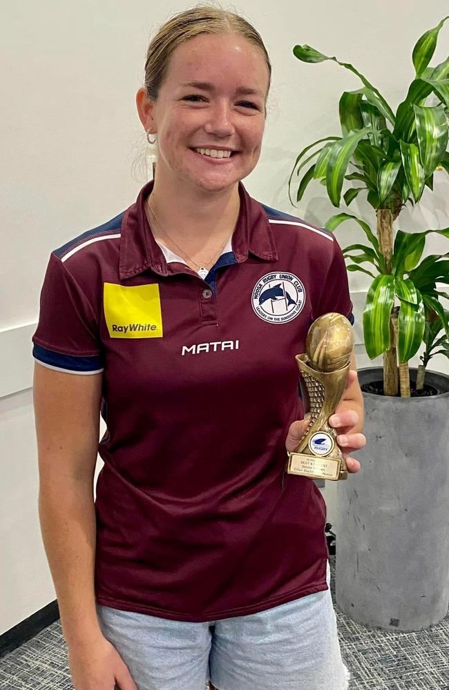 Dillyn Blackburn from the Noosa Dolphins has been crowned Sunshine Coast rugby union's 2022 Best and Fairest winner of the Women's division.