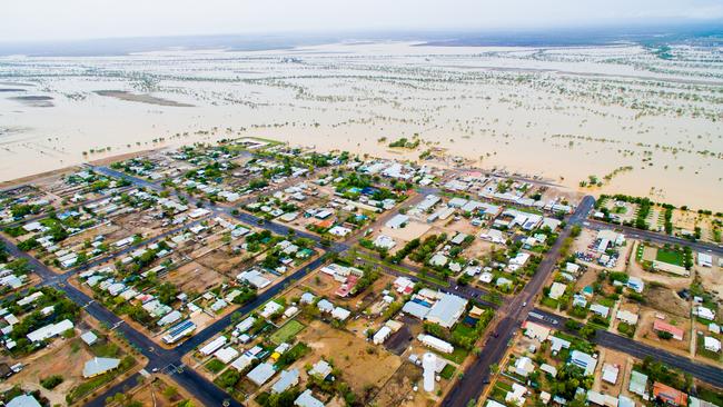 The town is almost completely cut off by water. Picture: Nick McGrath