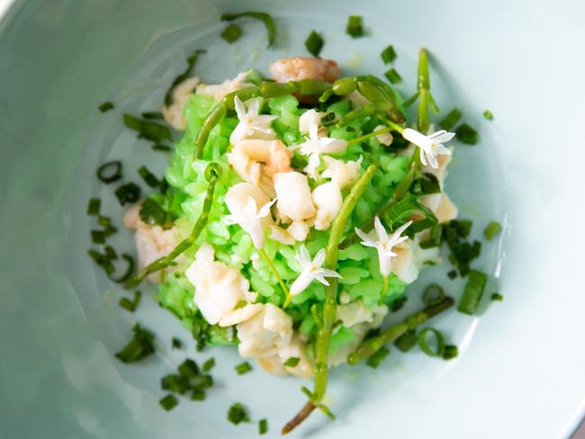 Jade bamboo rice with crab meat at Coya in Cromer. Picture: Paulo Vasquez.