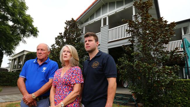 Ascot residents Peter and Kim Falvey and there son Michael Falvey were woken in the early hours of this morning with three people trying to break-in to their home. Picture: David Clark