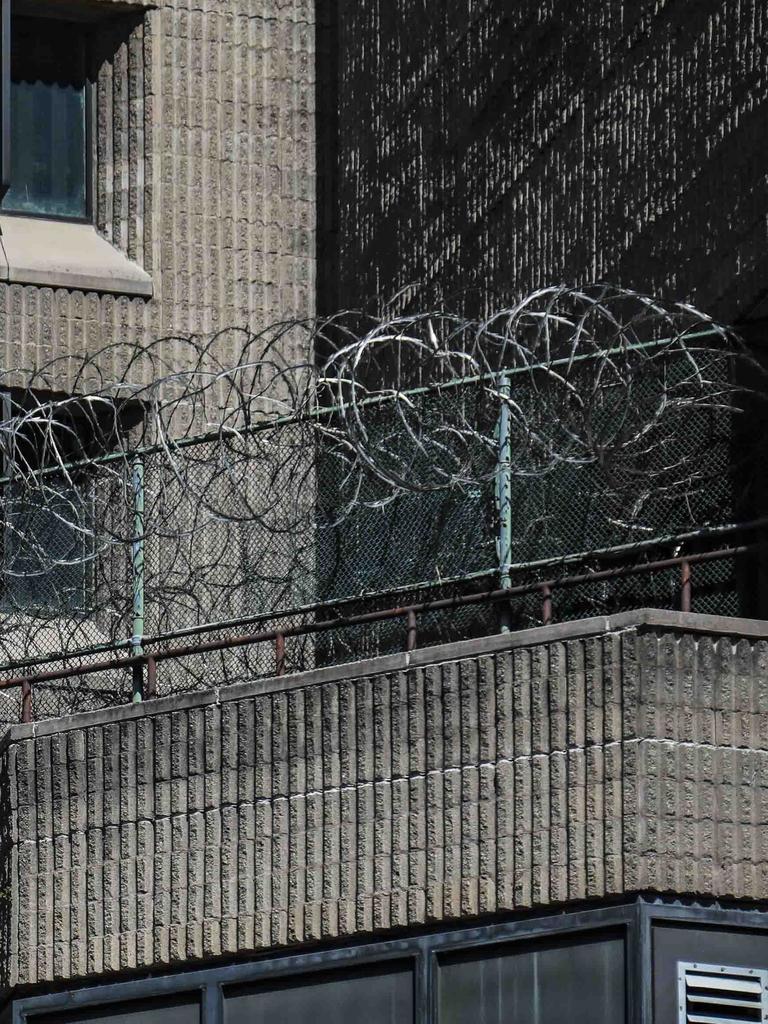 Razor wire fencing at the Metropolitan Correctional Centre in New York. Picture: AP