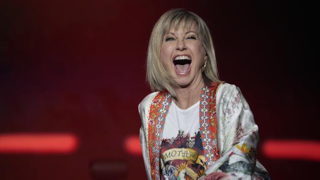 Olivia Newton-John performs during Fire Fight Australia at ANZ Stadium on February 16, 2020 in Sydney, Australia. Picture: Getty