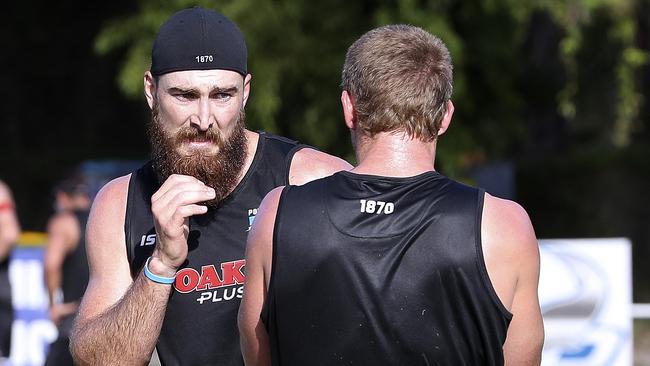 Charlie Dixon and Tom Clurey shadow boxing at training. Picture: Sarah Reed.