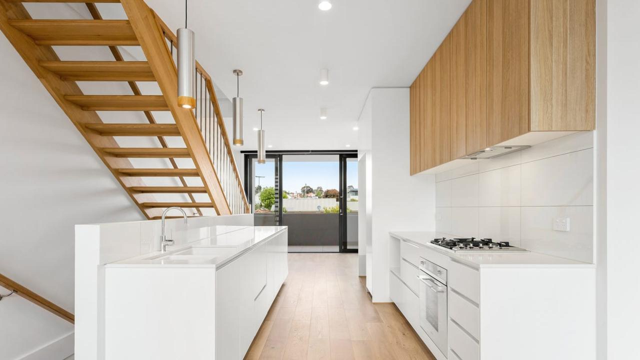 The three-bedroom townhouse at 24 Bowlers Ave, Geelong West, is available to rent for $660 a week.