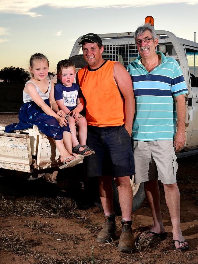 Jeff Baldock with his family. He nominated his land just out of Kimba to be the site of a now-quashed nuclear waste dump. Picture: Bianca De Marchi