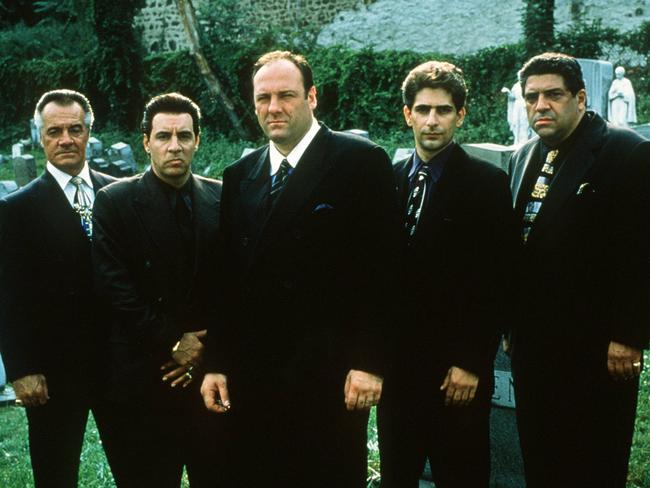 Cast of The Sopranos (from left) Tony Sirico, Steven Van Zandt, James Gandolfini, Michael Imperioli and Vincent Pastore. Picture: HBO