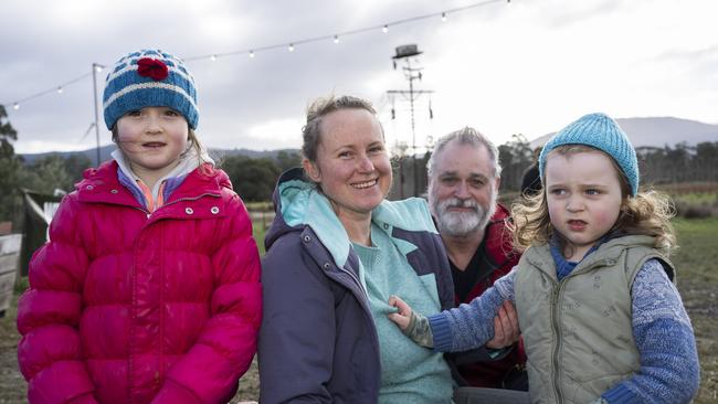 Hallie Willington, Kala Wagner, Scott Willington and Paddy Willington. Willie Smiths Mid-Winter Festival. Picture: Caroline Tan