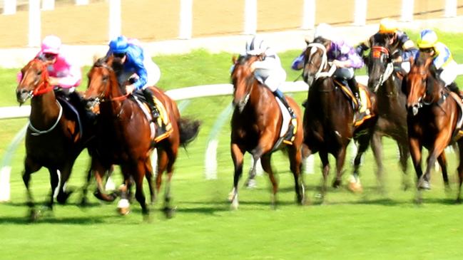 Spacewalk races away for victory at Rosehill on Saturday with Reece Jones in the saddle Picture: Jeremy Ng/Getty Images